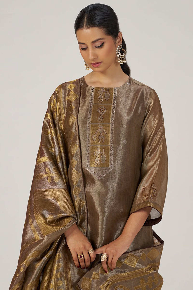 Glittered Chocolate Fudge Kurta Set