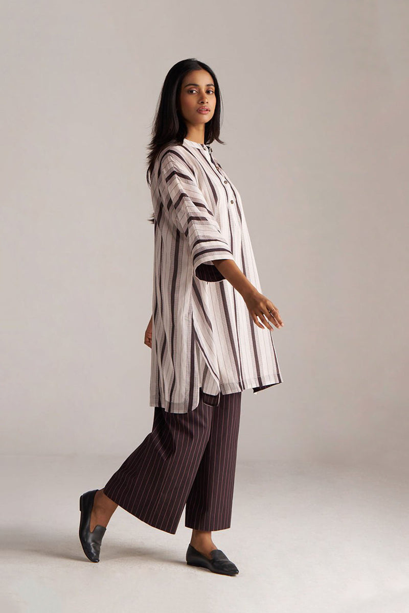 Seal Brown and Cream Mul-Mul Co-ord Set
