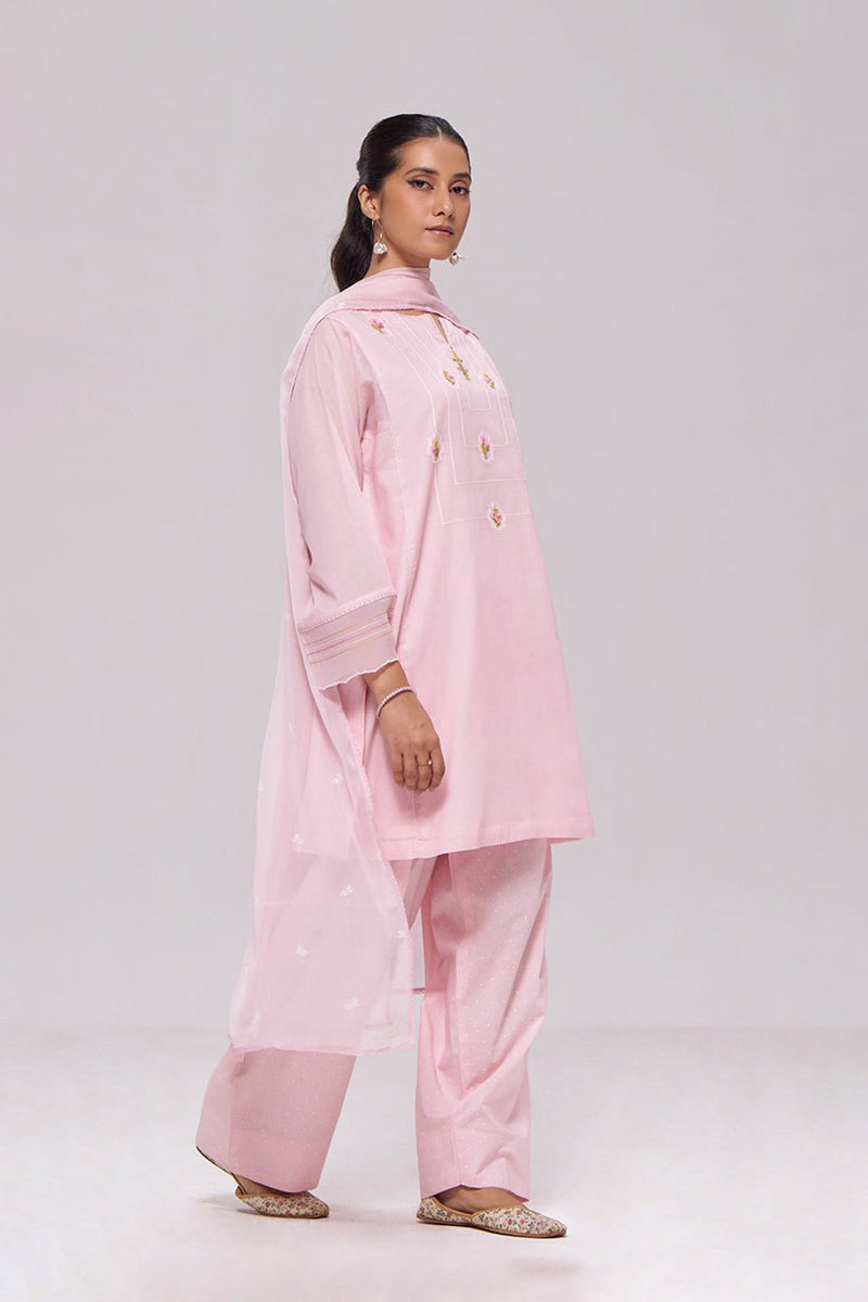 Dreamy Pink Mul-Chanderi Kurta Set