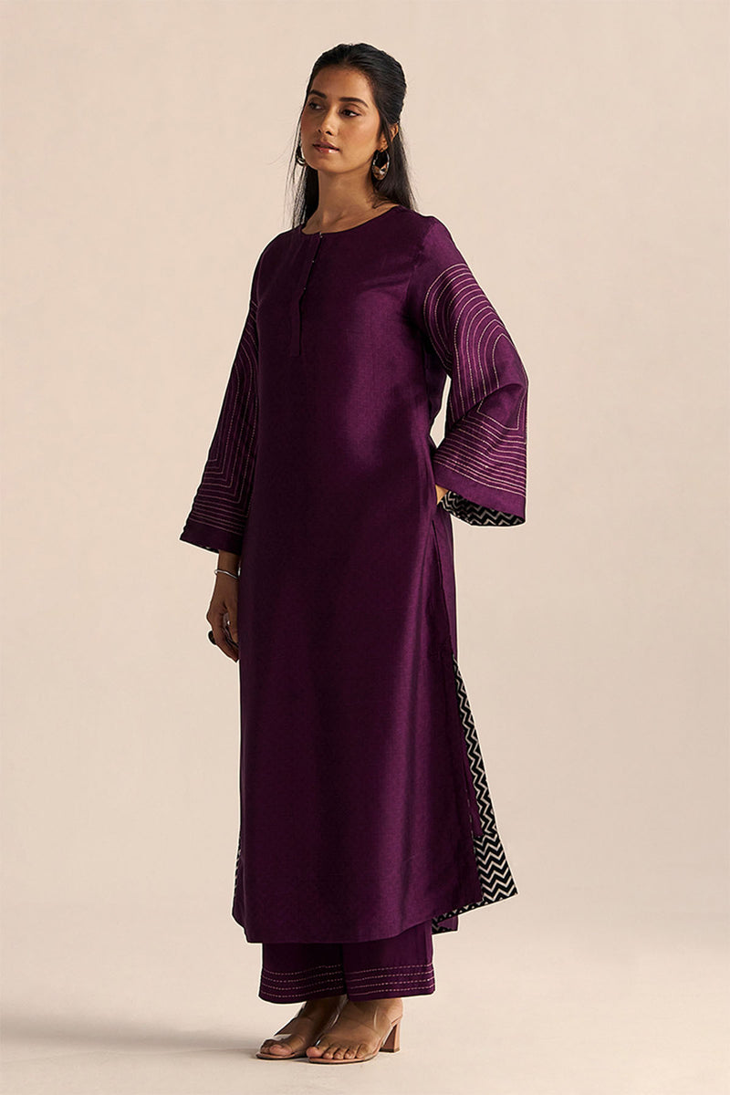 Plum Silk Co-ord Set