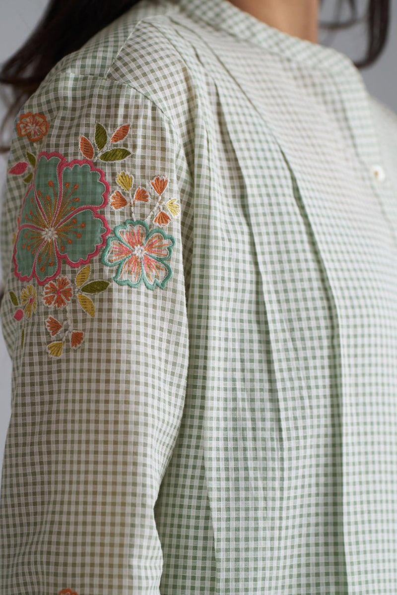 Granite Green Mini-Check Woven Co-ord Set