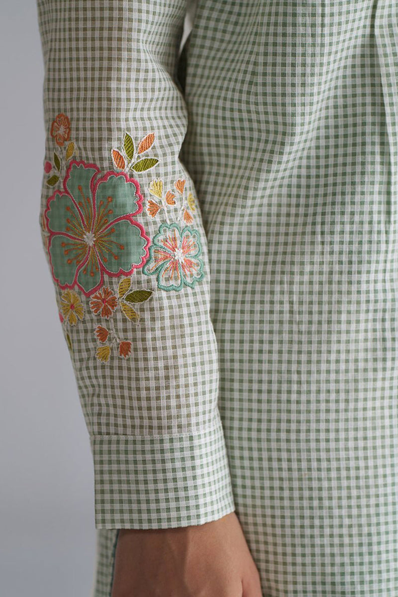 Granite Green Mini-Check Woven Co-ord Set