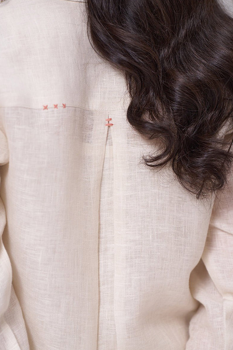 Milk Creame Pure Linen Co-ord Set