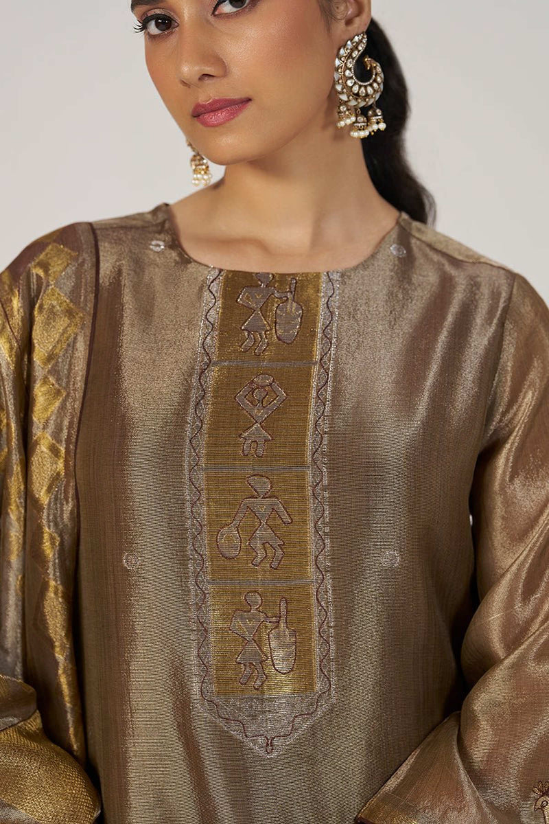Glittered Chocolate Fudge Kurta Set