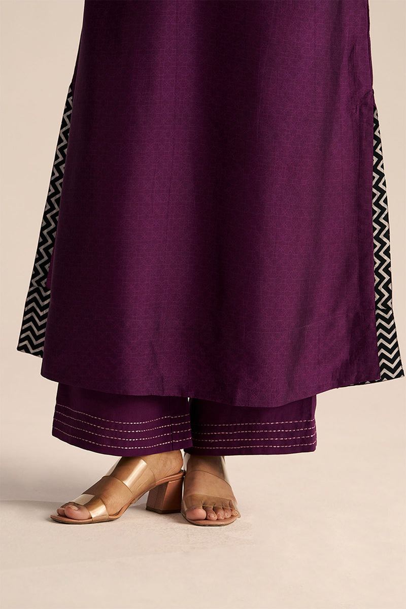Plum Silk Co-ord Set