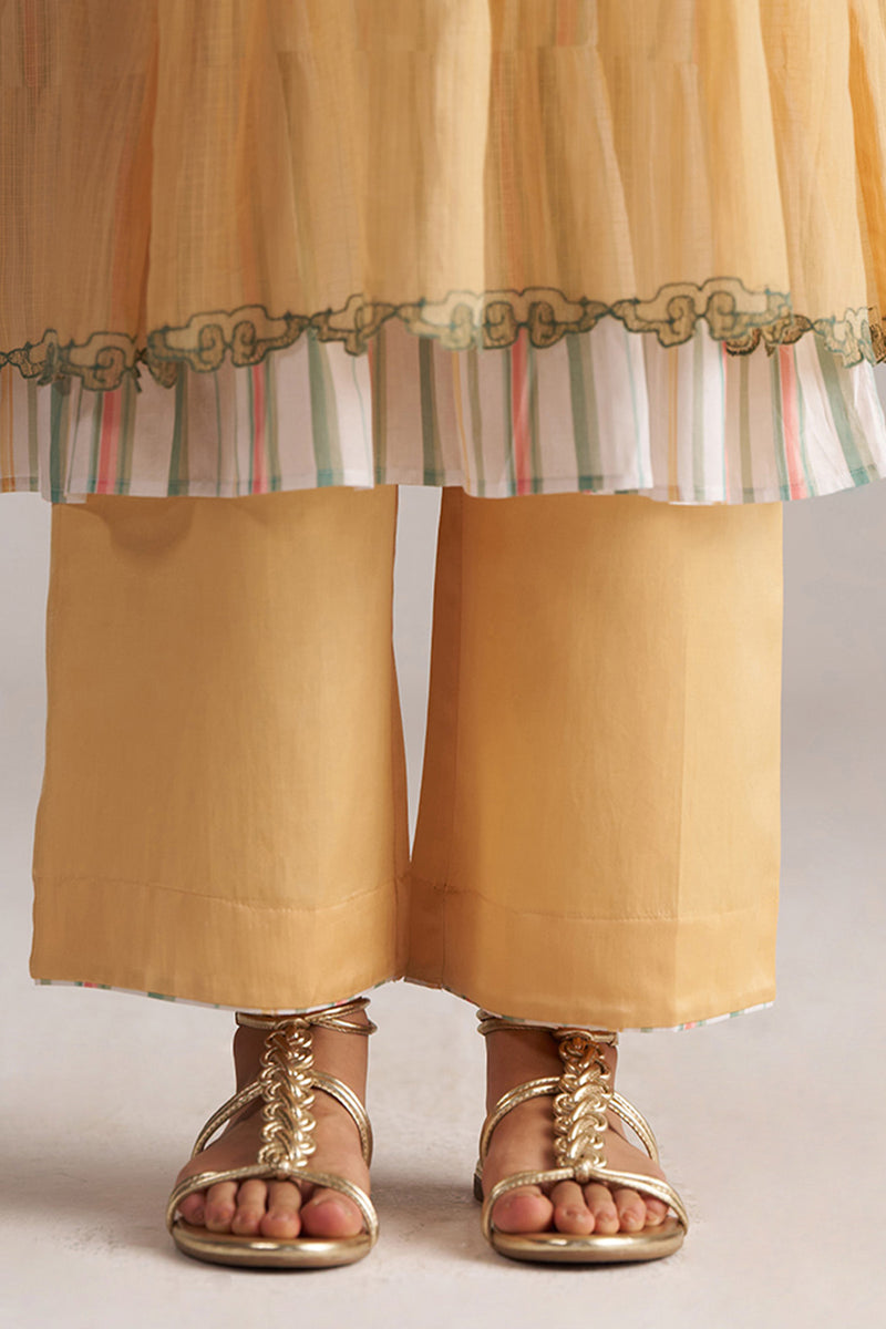 Apricot Cream Kota Silk Co-ord Set