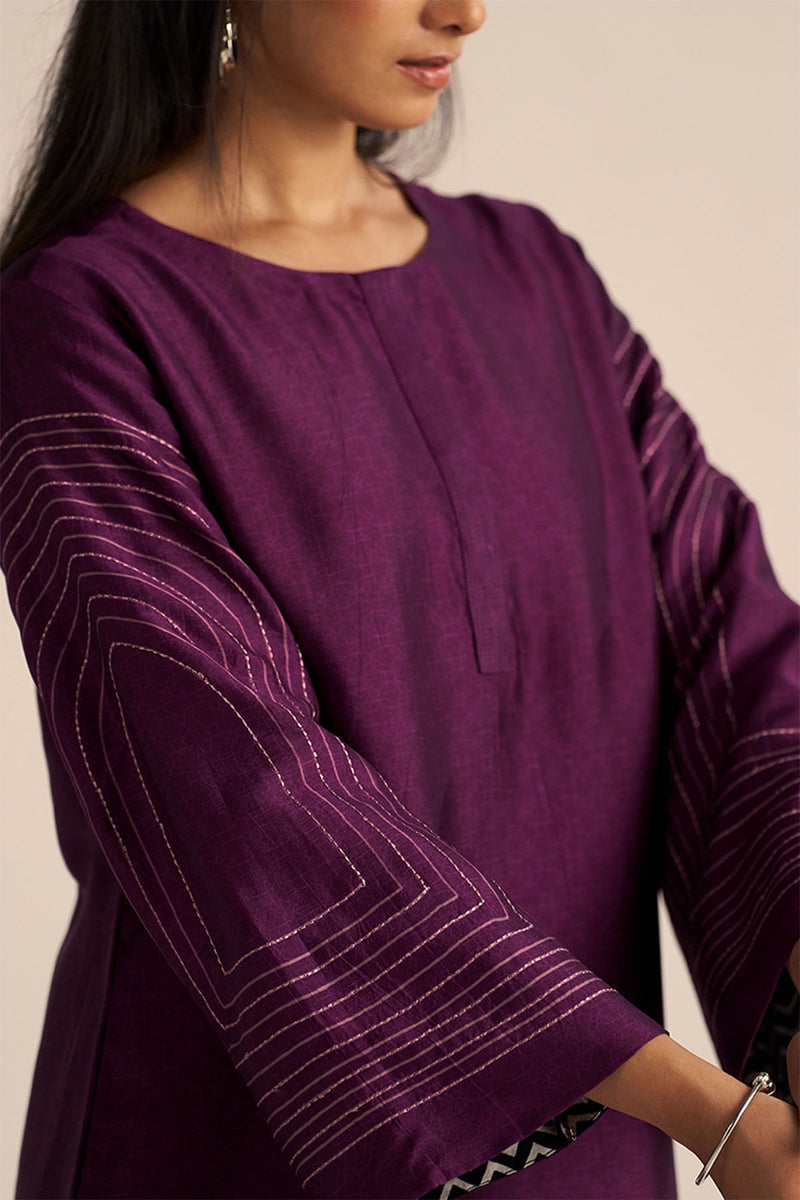 Plum Silk Co-ord Set