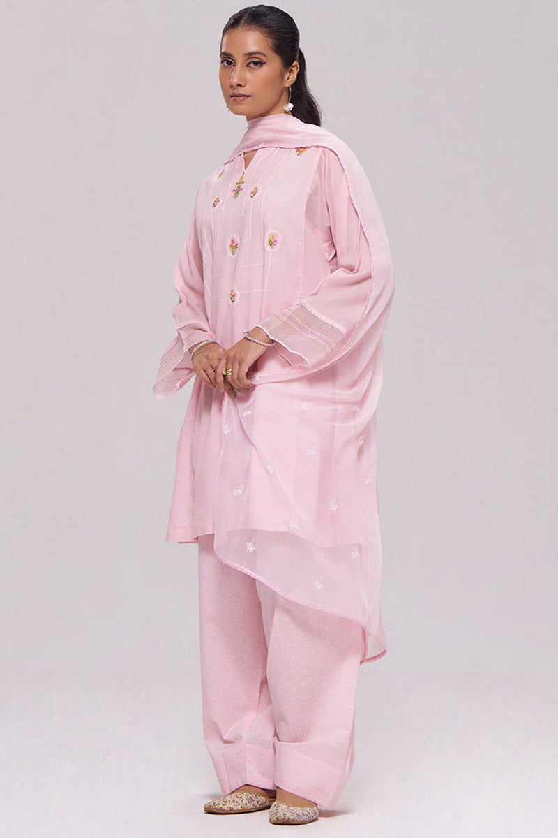 Dreamy Pink Mul-Chanderi Kurta Set