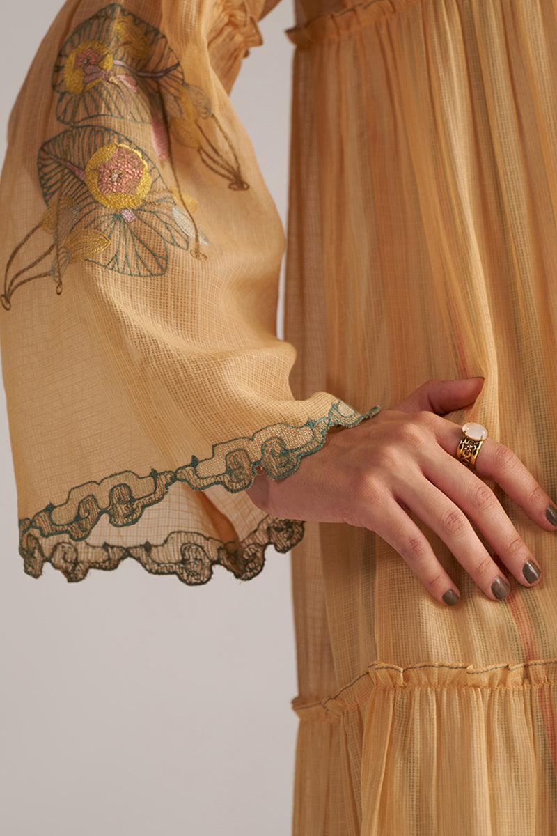 Apricot Cream Kota Silk Co-ord Set