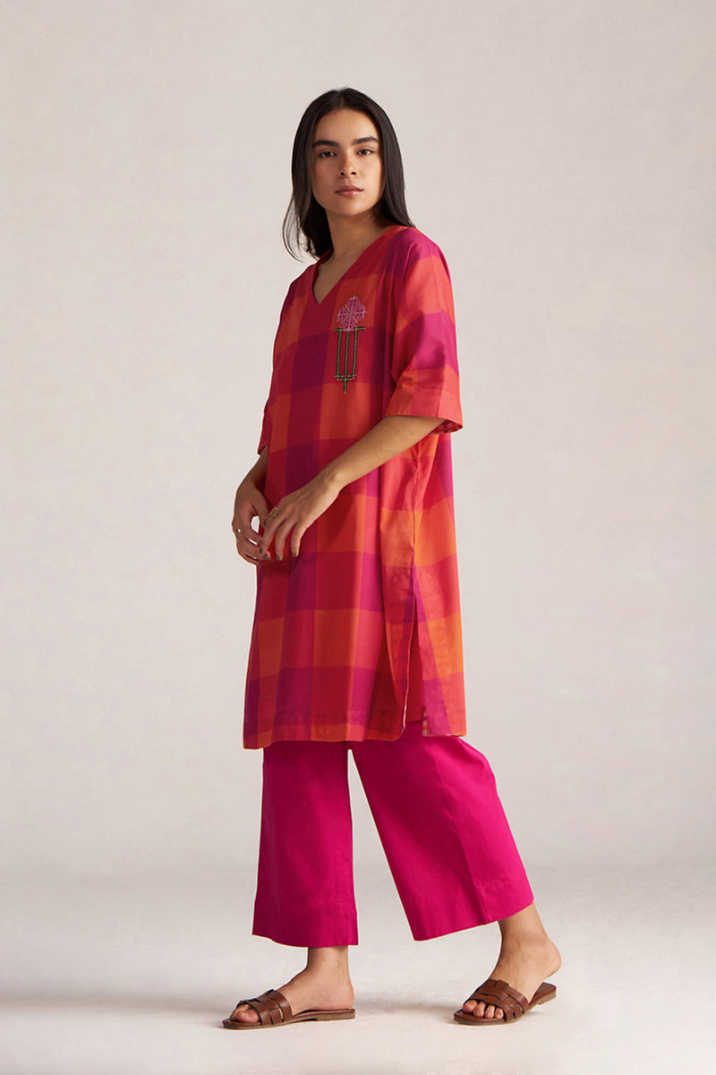 Tomato and Fuchsia Mul-Mul Co-ord Set
