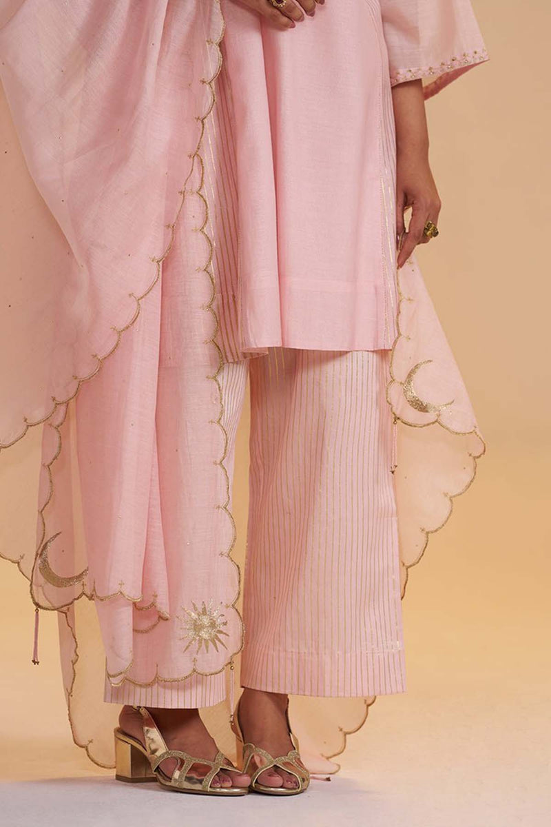 Rose Quartz Silk Festive Kurta Set
