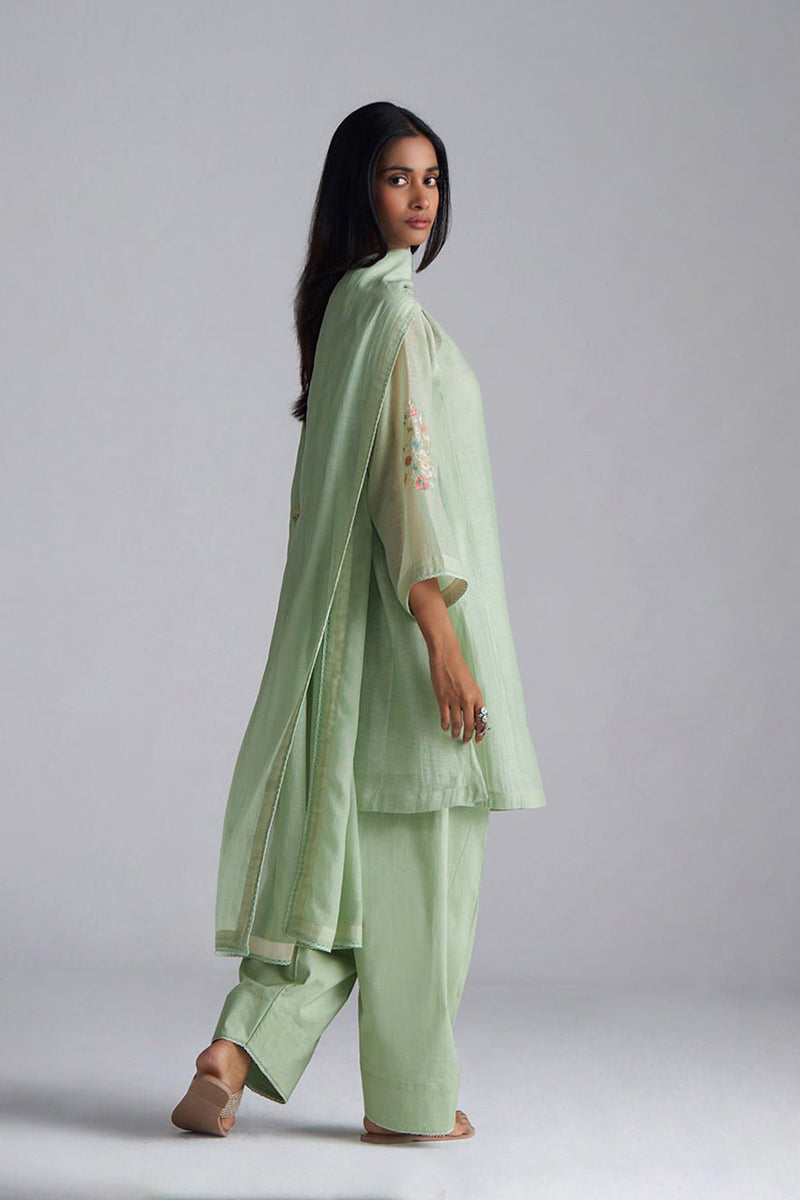 Laurel Green Chanderi Kurta Set