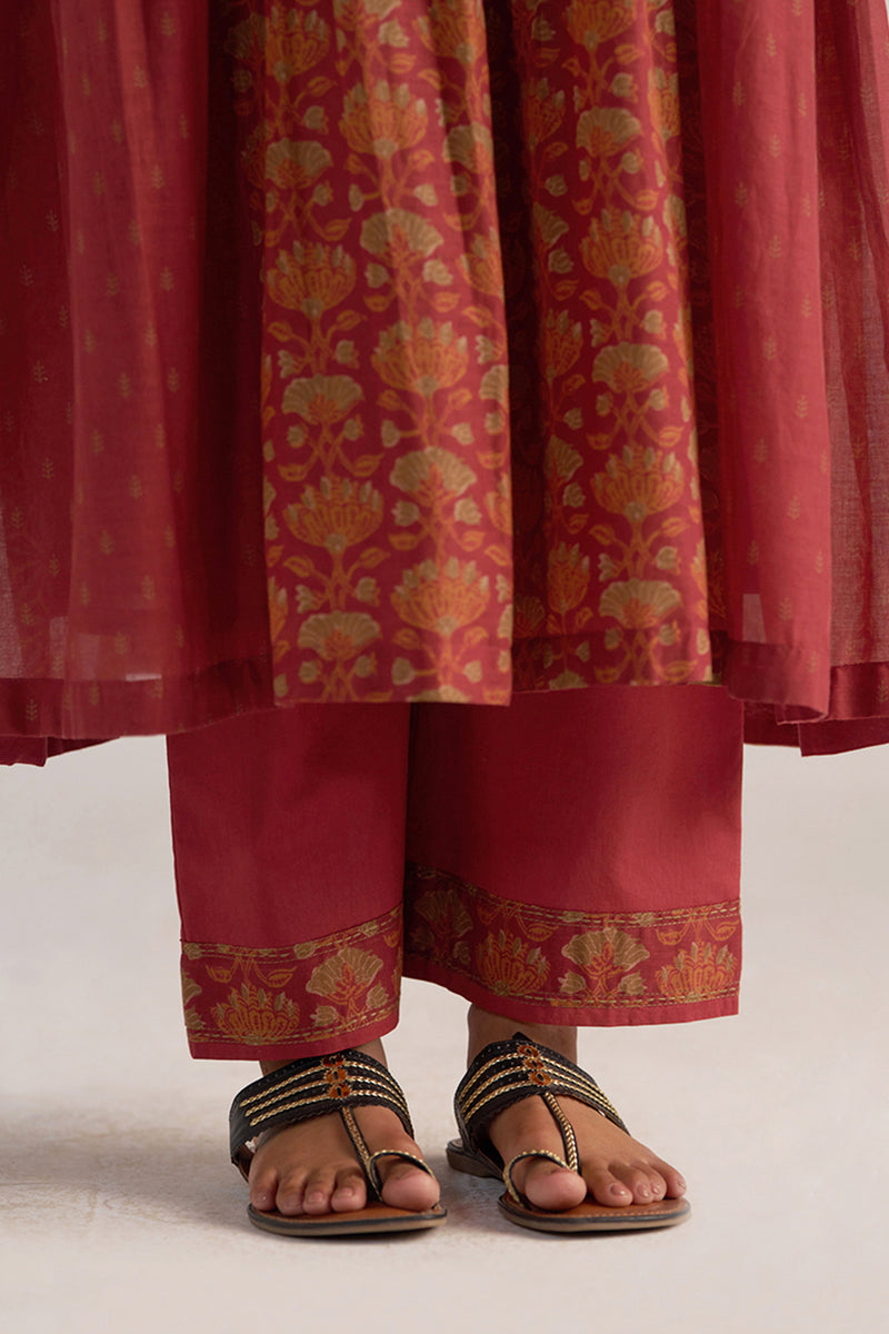 Brick Red Mul Cotton Co-ord Set