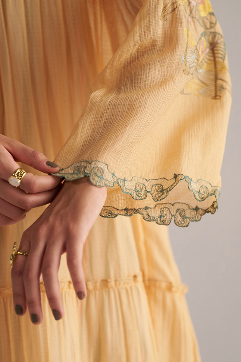 Apricot Cream Kota Silk Co-ord Set