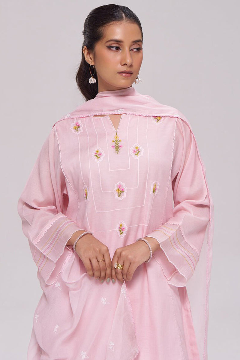 Dreamy Pink Mul-Chanderi Kurta Set