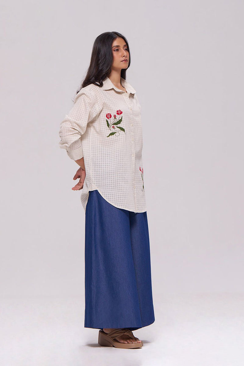 Off-White and Denim Blue Co-ord Set