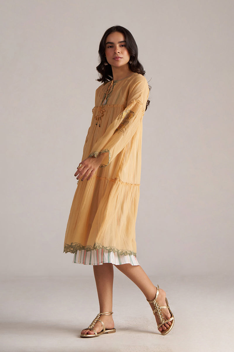 Apricot Cream Kota Silk Co-ord Set