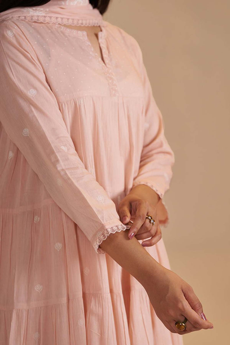 Evening Sand Mul-Mul Anarkali Kurta Set