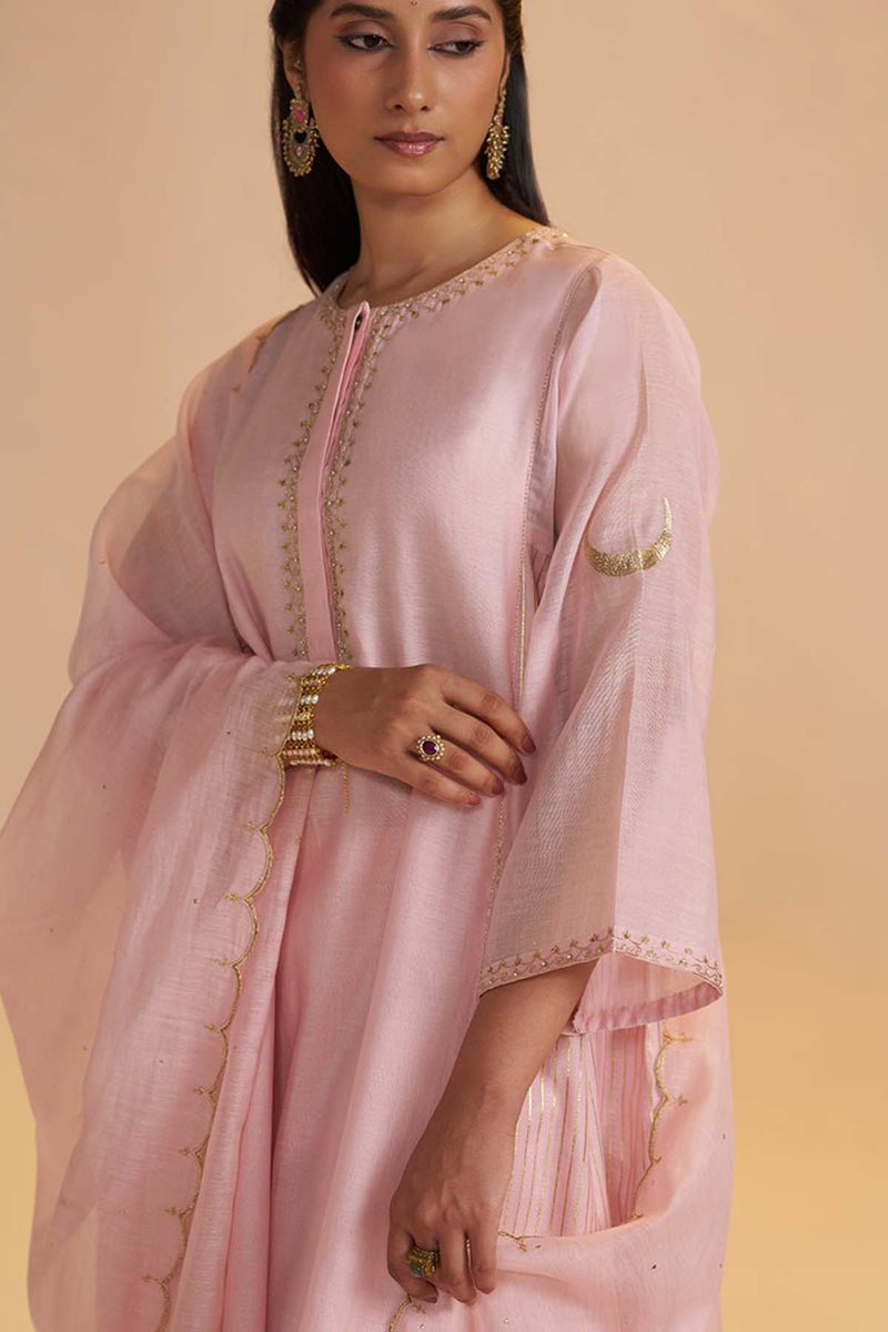 Rose Quartz Silk Festive Kurta Set