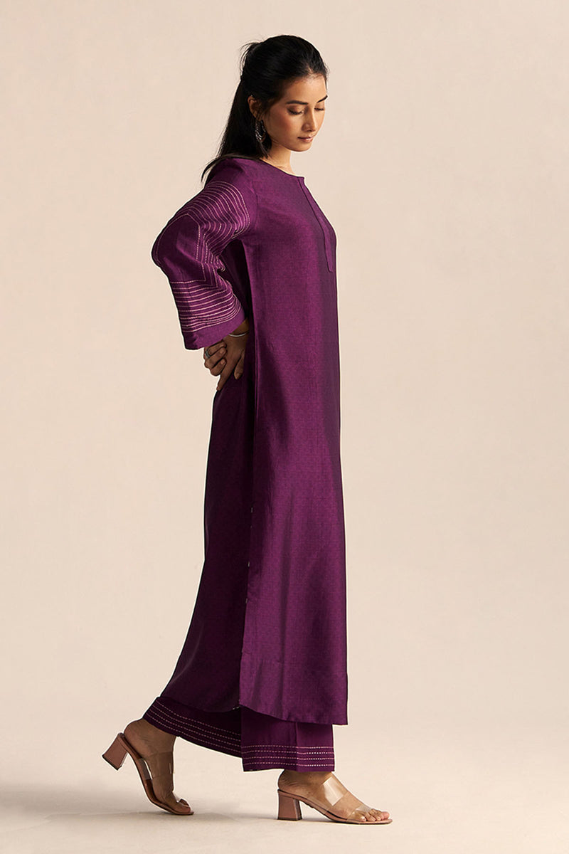 Plum Silk Co-ord Set