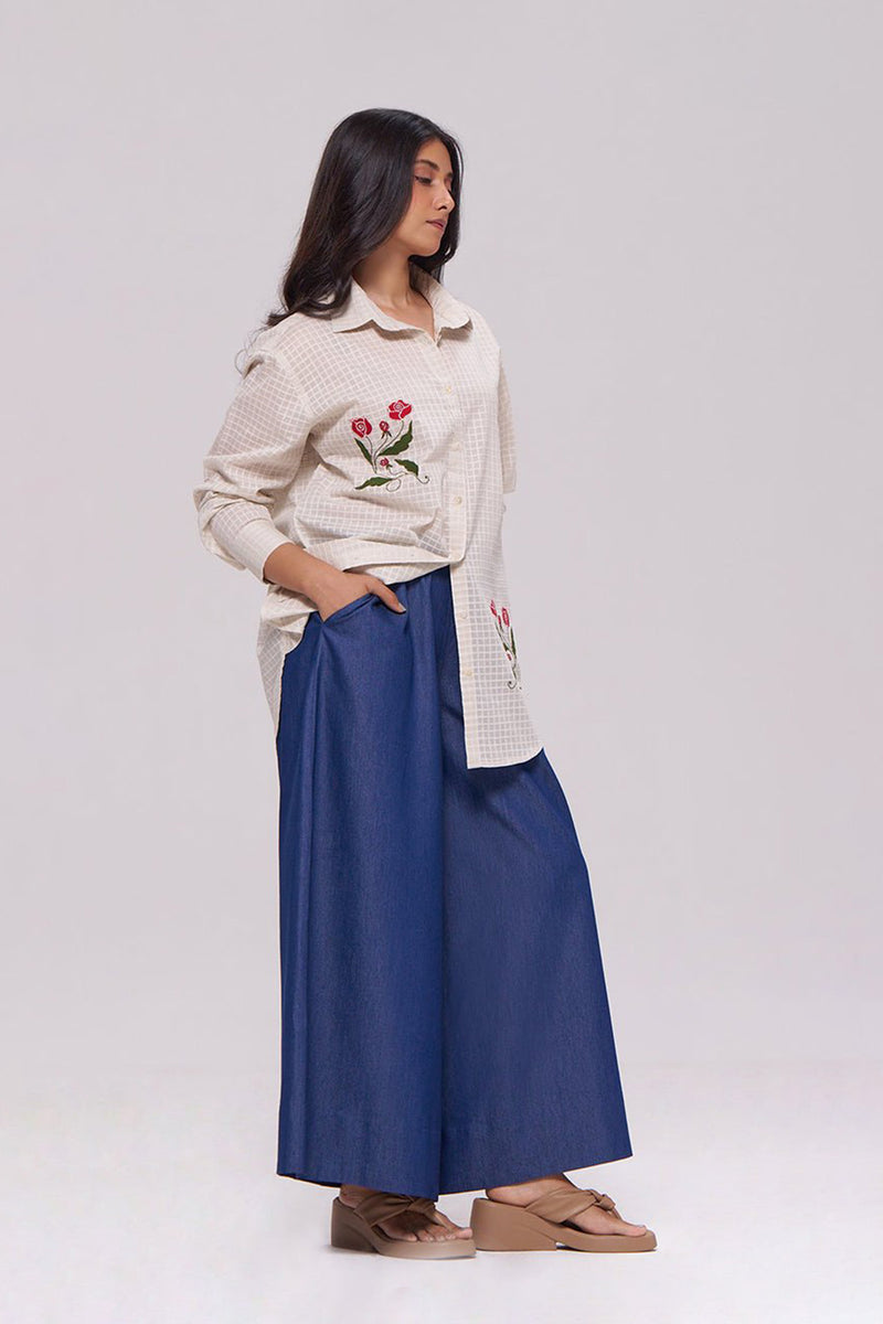 Off-White and Denim Blue Co-ord Set