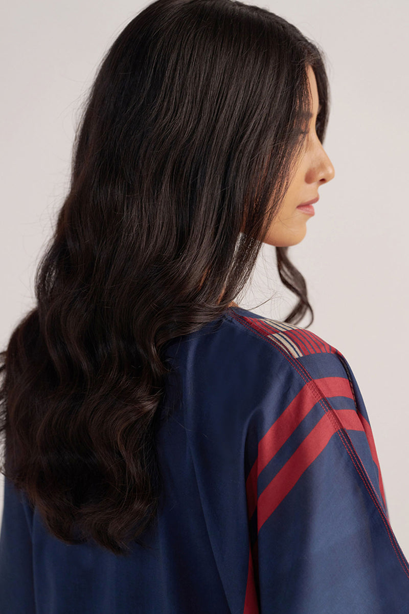 Navy Blue Mul-Mul Kaftaan Set