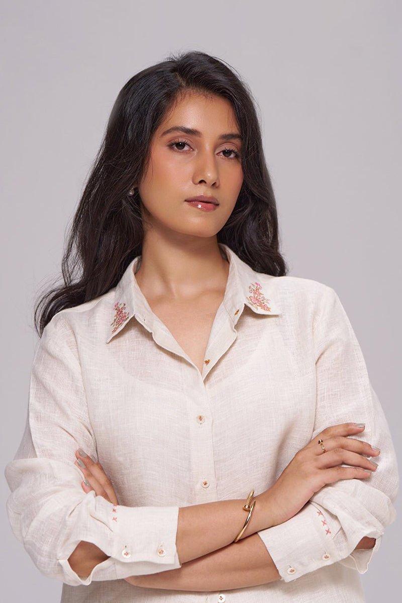 Milk Creame Pure Linen Co-ord Set