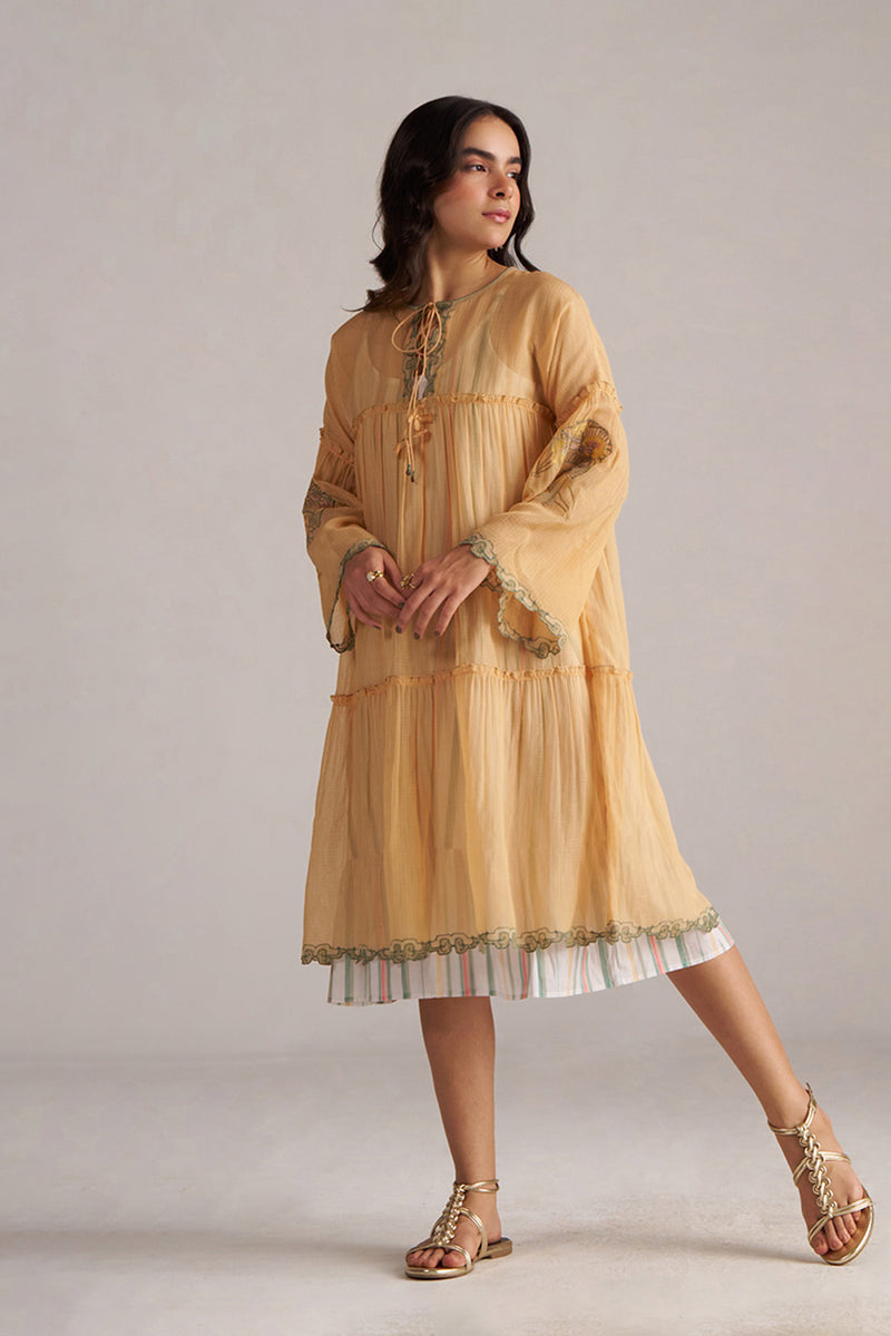 Apricot Cream Kota Silk Co-ord Set