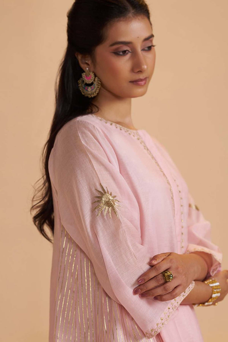 Rose Quartz Silk Festive Kurta Set
