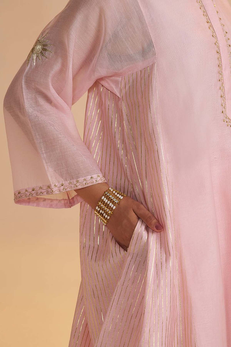 Rose Quartz Silk Festive Kurta Set