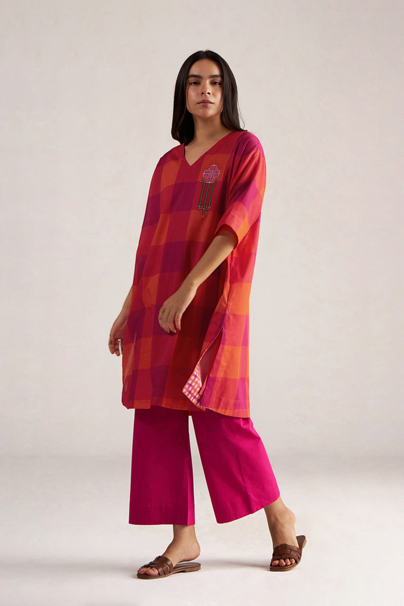 Tomato and Fuchsia Mul-Mul Co-ord Set