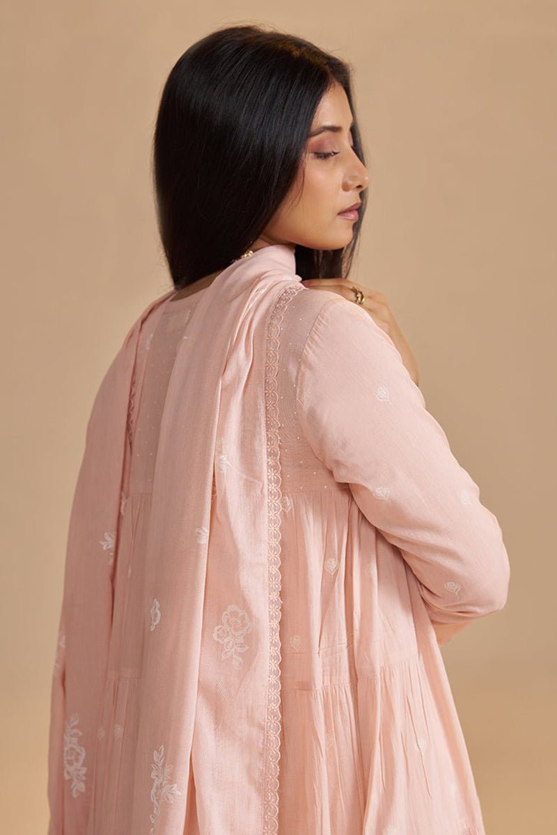 Evening Sand Mul-Mul Anarkali Kurta Set