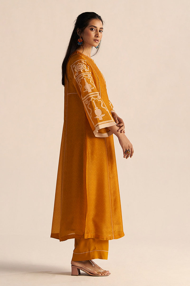 Nugget Yellow Silk Co-ord Set