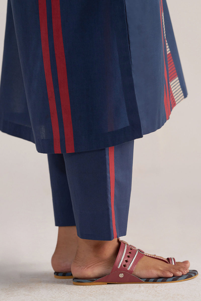 Navy Blue Mul-Mul Kaftaan Set