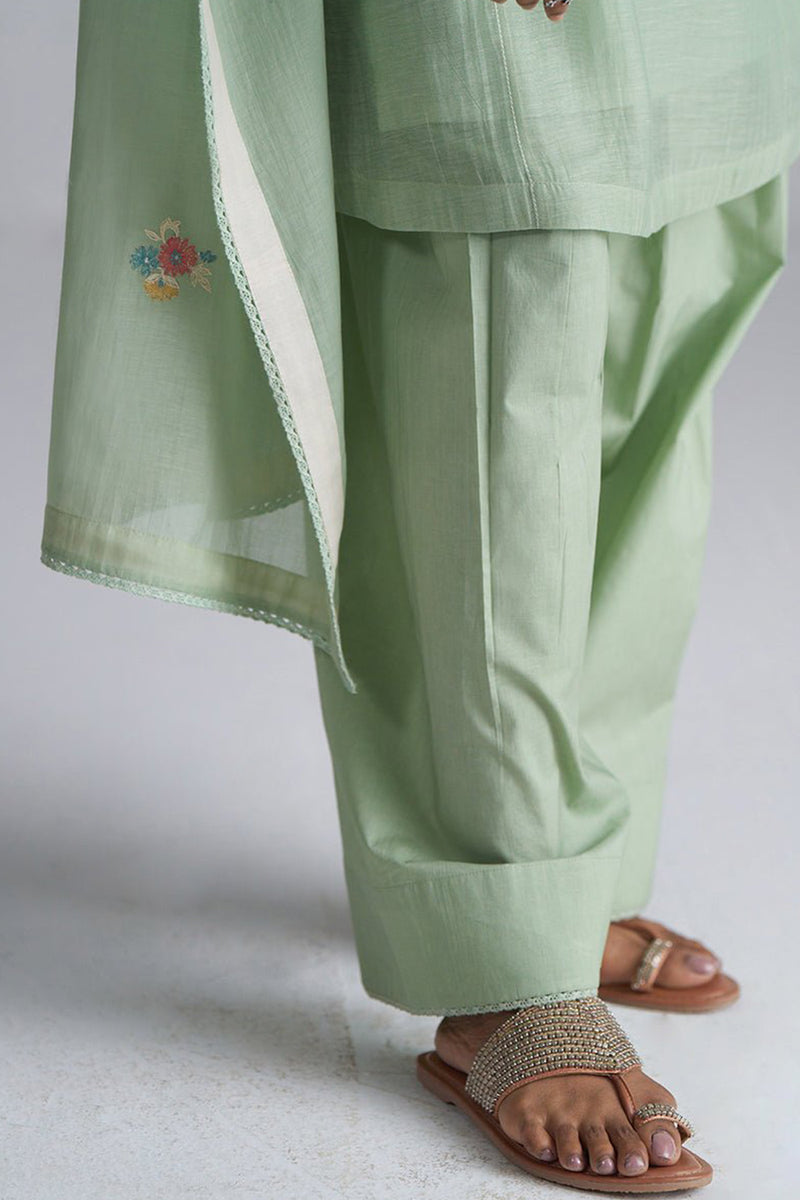 Laurel Green Chanderi Kurta Set