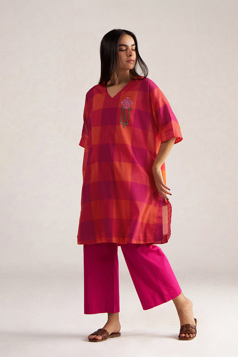 Tomato and Fuchsia Mul-Mul Co-ord Set