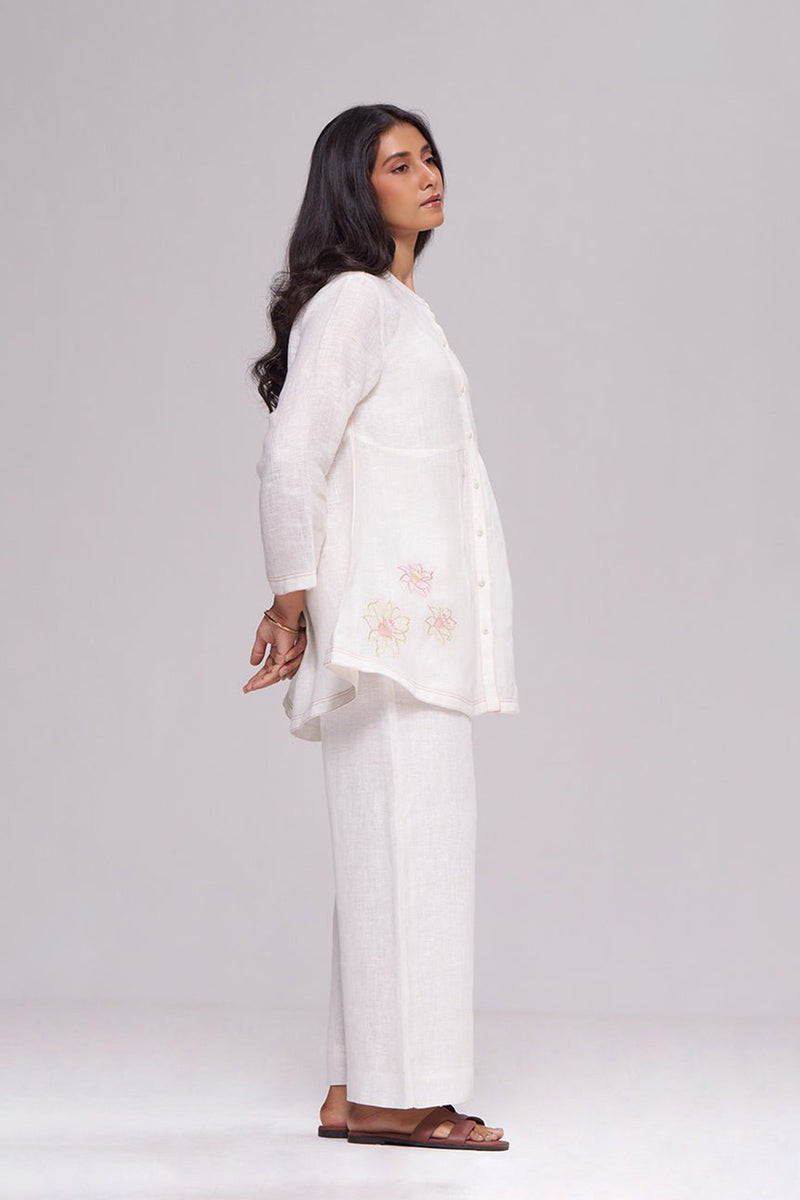 Natural White Pure Linen Co-ord Set