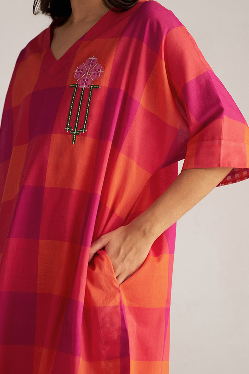 Tomato and Fuchsia Mul-Mul Co-ord Set