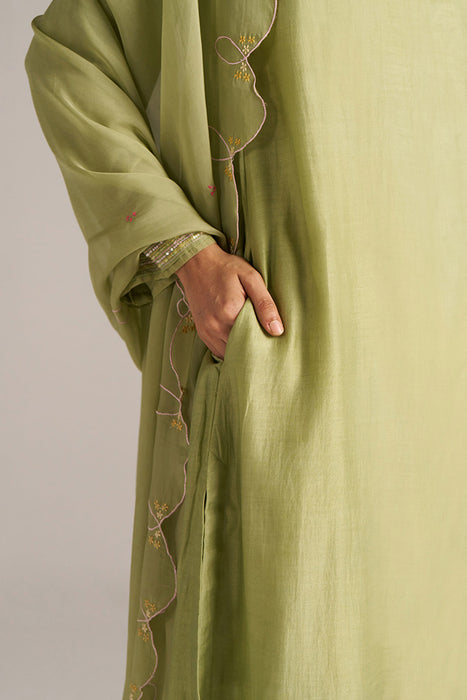 Winter Pear Bemberg Silk Festive Kurta Set