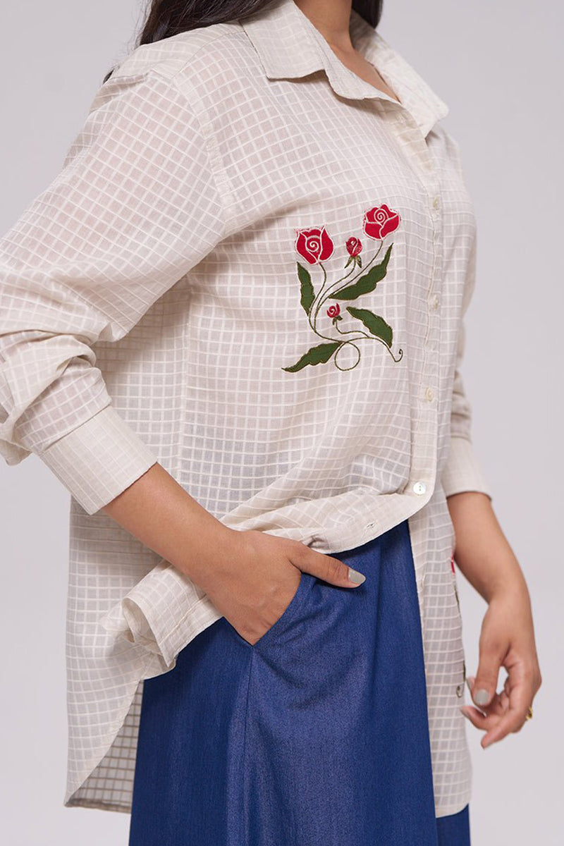 Off-White and Denim Blue Co-ord Set