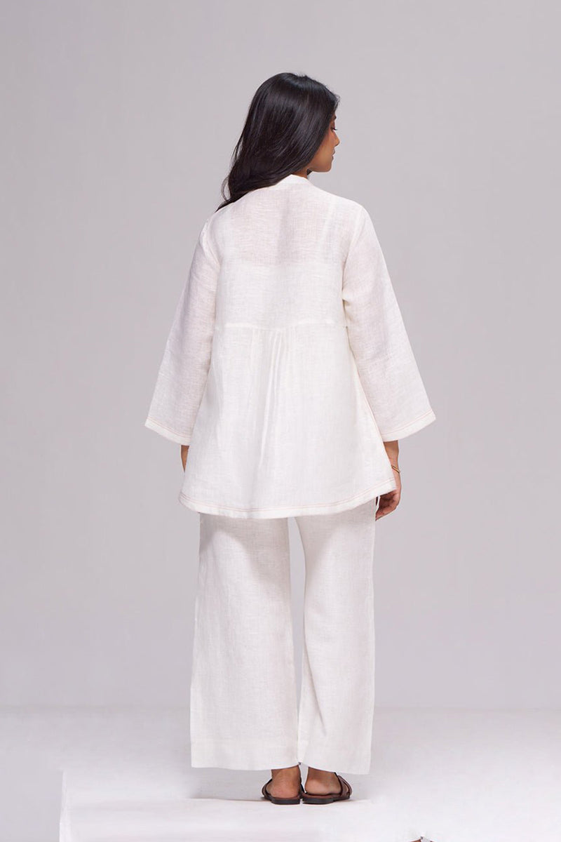 Natural White Pure Linen Co-ord Set