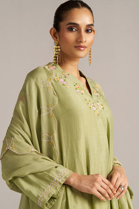 Winter Pear Bemberg Silk Festive Kurta Set