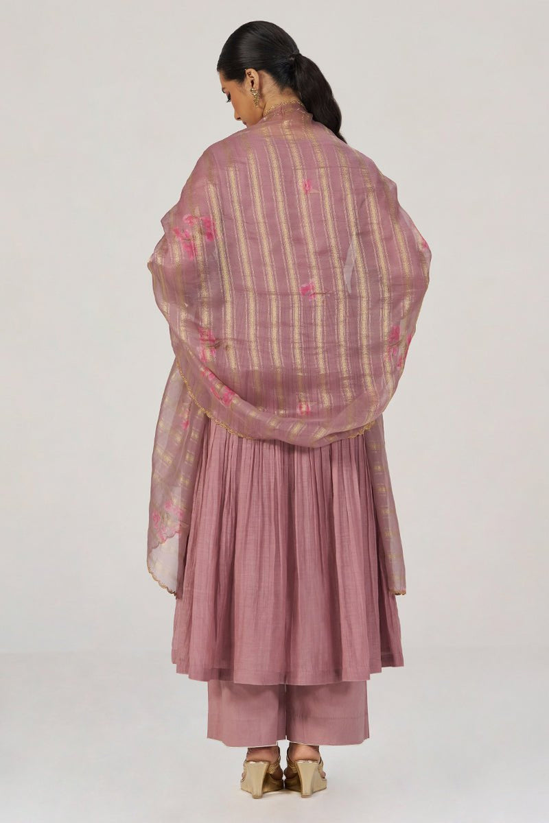 Woodrose Chanderi Silk Festive Kurta Set