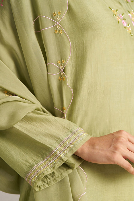 Winter Pear Bemberg Silk Festive Kurta Set