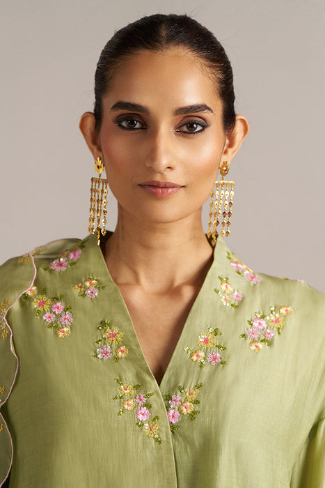 Winter Pear Bemberg Silk Festive Kurta Set