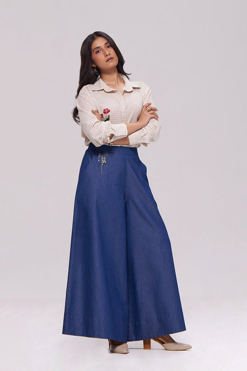 Off-White and Denim Blue Co-ord Set