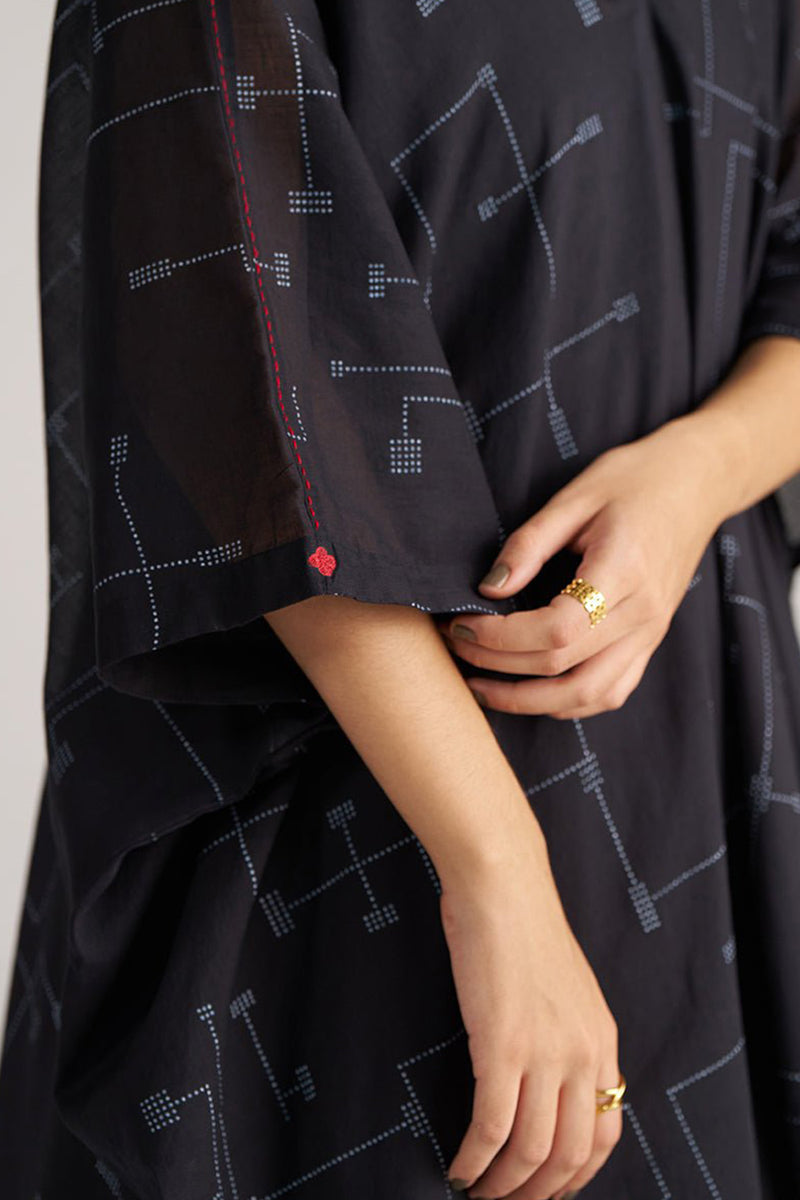 Black Mul-Mul Kaftaan Co-ord Set