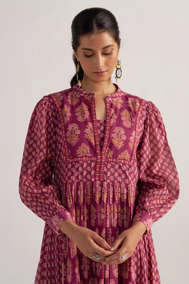 Dark Purple Mul Cotton Co-ord Set