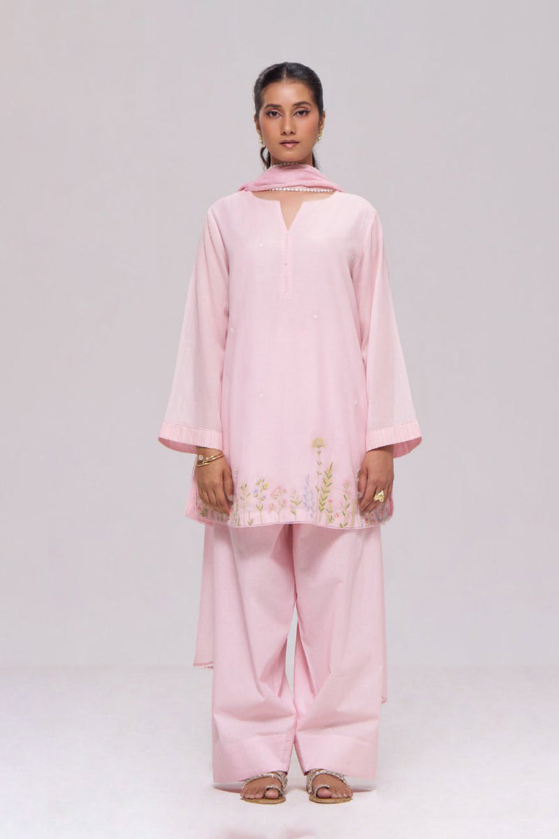 Light Pink Mul-Chanderi Kurta Set