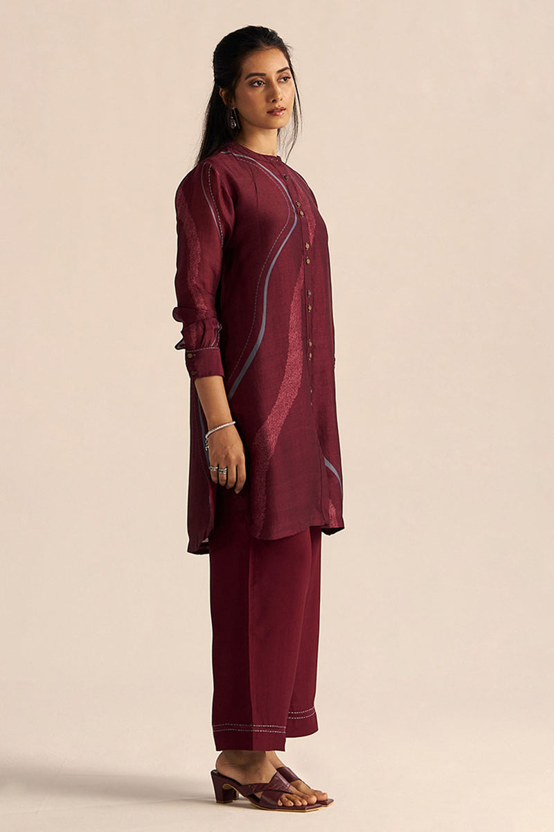 Cordovan Silk Co-ord Set